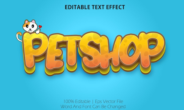 petshop editable text style effect