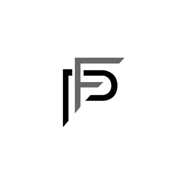 PF or FP letter logo design