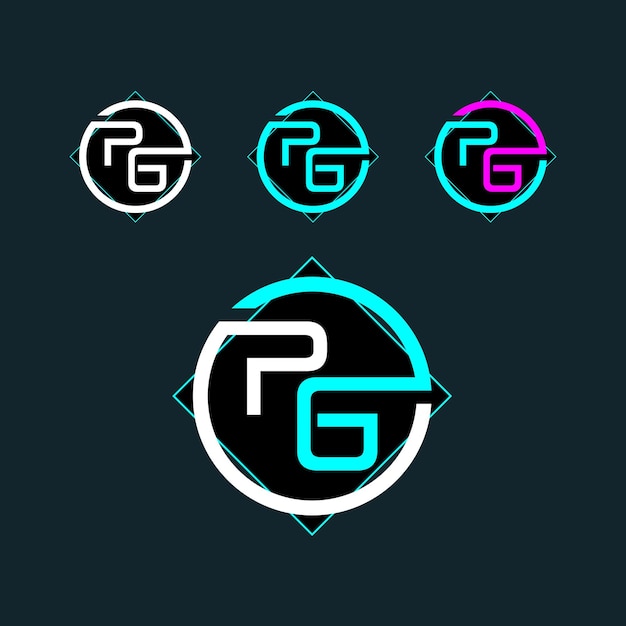 PG GP trendy letter logo design