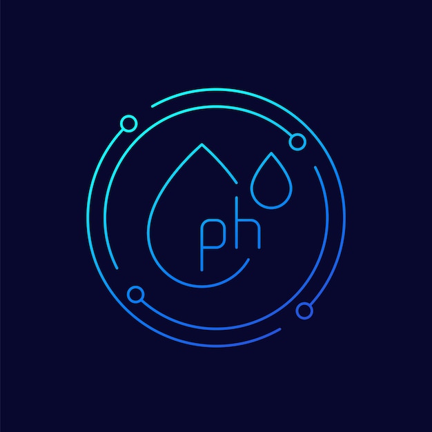 Ph icon with water drops line vector