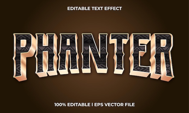 phanter text effect editable modern lettering typography font style, trendy 3d text for film tittle.