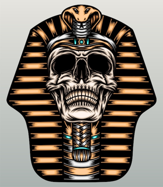 Pharaoh skull illustration. 