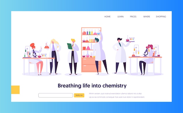 Pharmaceutic Laboratory Research Concept Landing Page.