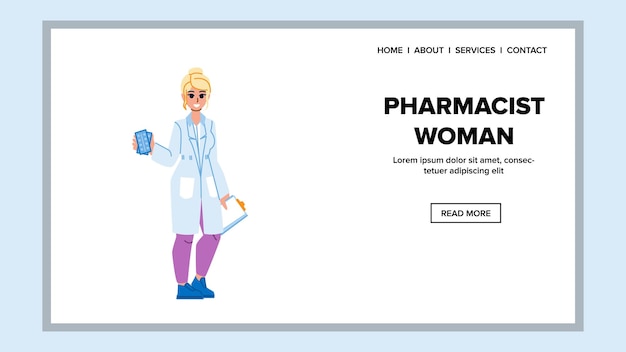 Pharmacist woman vector