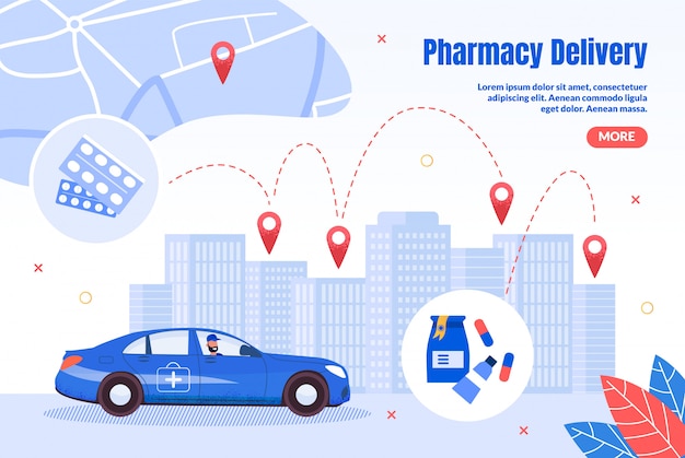 Pharmacy Express Delivery Flat Webpage