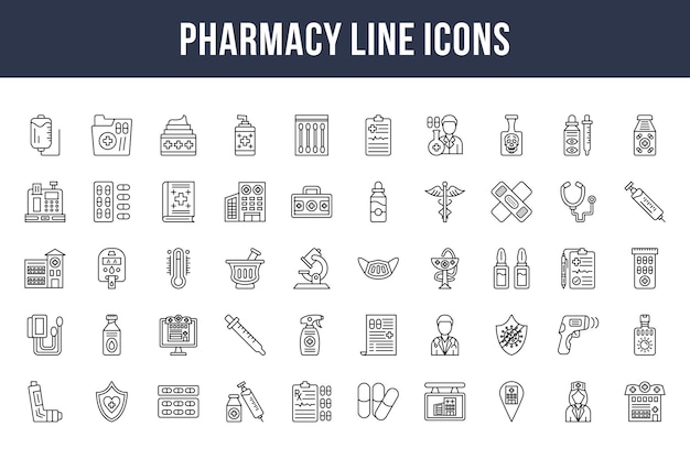 Pharmacy Line Icons