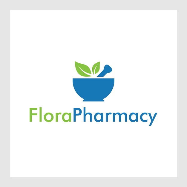 Pharmacy Logo Eco Green Design Vector Template