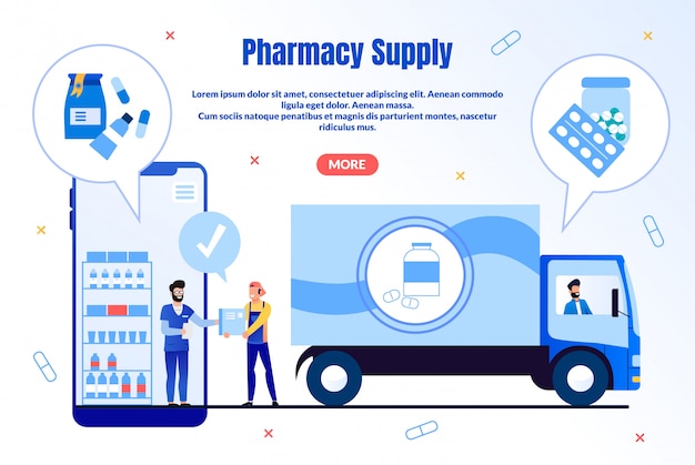 Pharmacy Supply Service Flat Landing Page