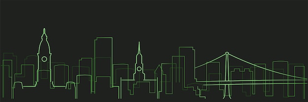 Philadelphia Futurist Technology Light Trace Skyline