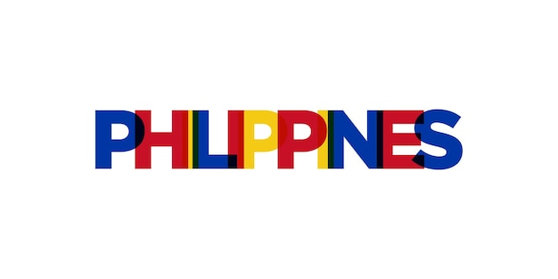 Vector philippines emblem the design features a geometric style vector illustration with bold typography in a modern font the graphic slogan lettering