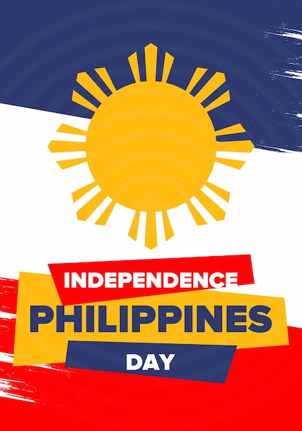 Philippines Independence Day Philippines flag National holiday of freedom Patriotic art Vector