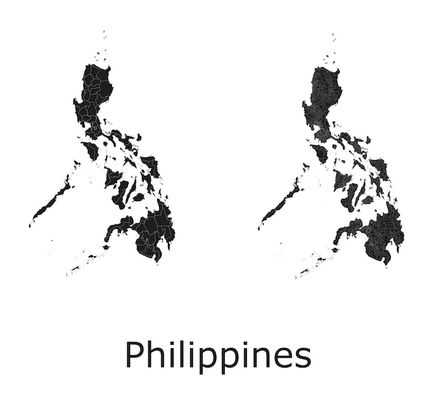 Vector philippines map with regional division