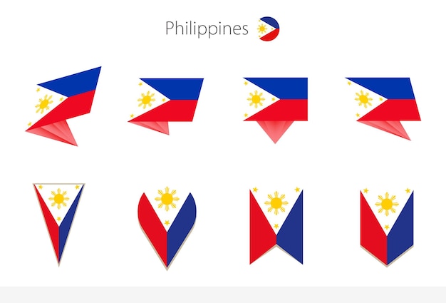 Philippines national flag collection eight versions of Philippines vector flags