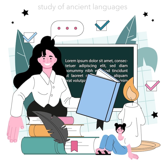 Philologist concept Scientific study of language its history and development