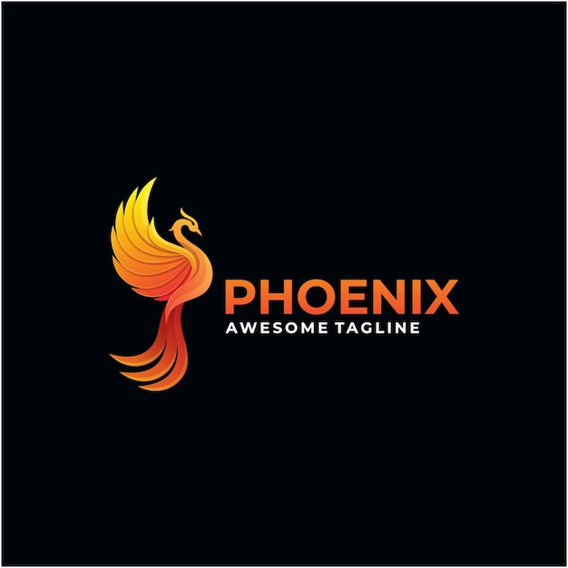 Phoenix abstract logo design template modern color