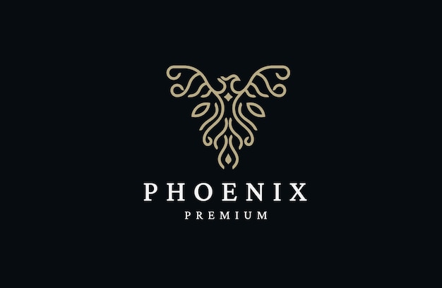 Phoenix bird logo icon design template flat vector