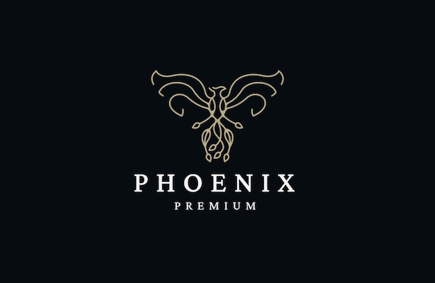 Phoenix bird logo icon design template flat vector