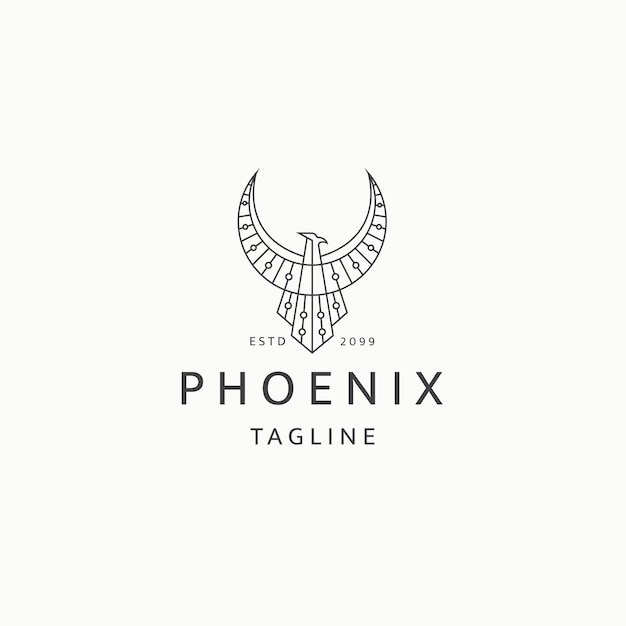 Phoenix bird logo icon design template flat vector