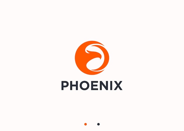 phoenix logo design vector silhouette illustration