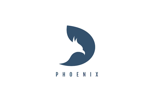 Phoenix logo design vector with letter D concept