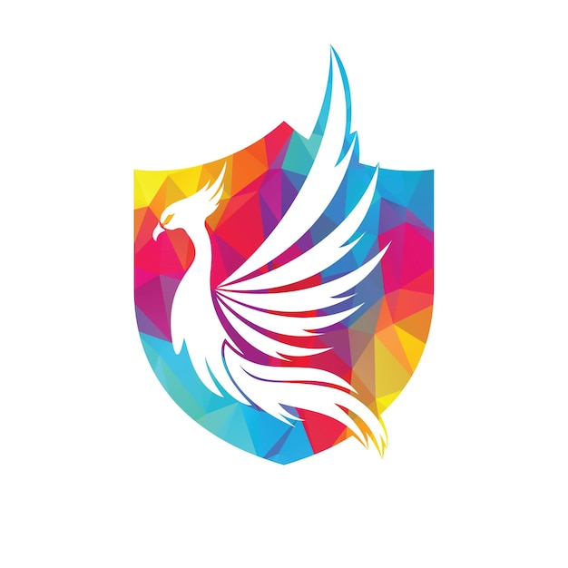 Phoenix Logo flying bird abstract design vector template