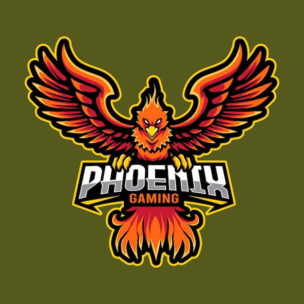 Phoenix mascot logo gaming vector illustration