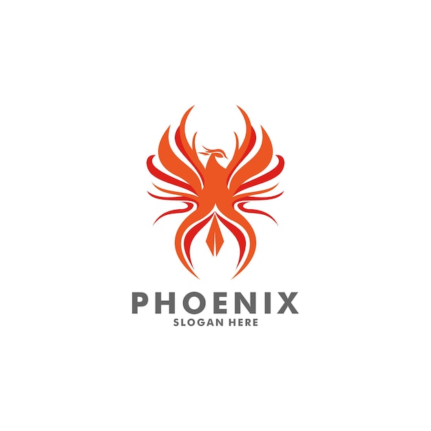 phoenix wing logo animal abstract luxury and colorful phoenix logo illustration template