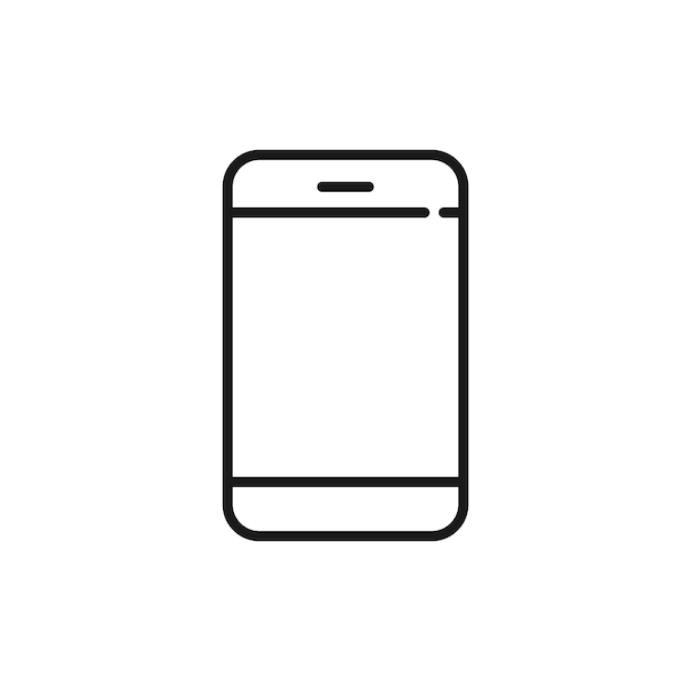 Phone black outline icon sign vector