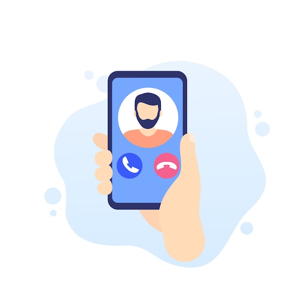 Phone call, smartphone in hand icon