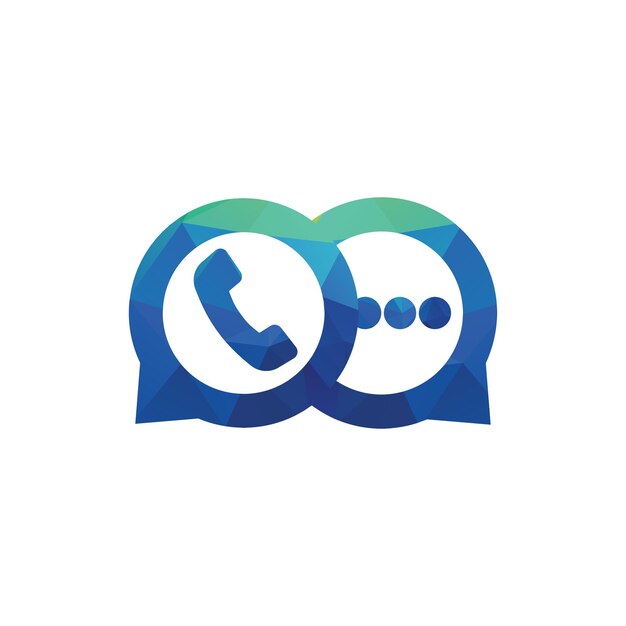 Phone Chat Logo Template Design Vector.