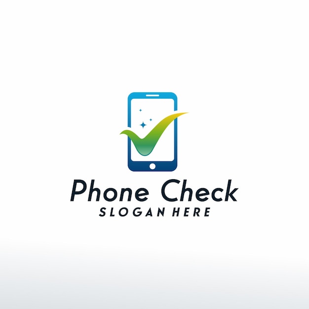 Phone Check logo designs concept vector, Safe Phone logo template, Logo symbol icon