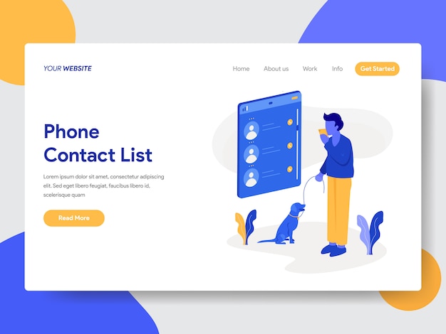 Phone Contact List Illustration For Web Pages