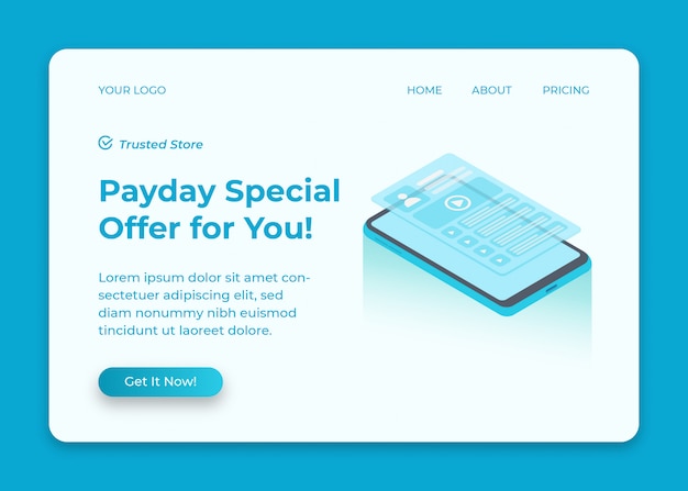 Phone discount and sale for payday promotion isometric illustration