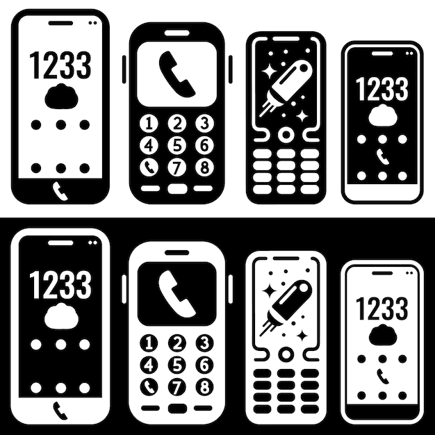 Phone icon set Chat bubble icon Telephone call sign Contact icon phone mobile call