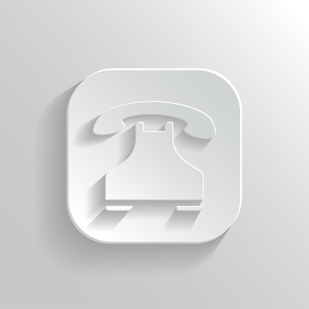 Phone icon vector white app button