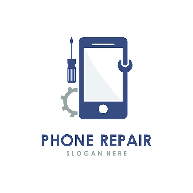 Vector phone repair service logo template