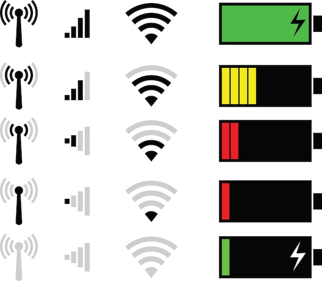 Phone signal WIFI and battery icons