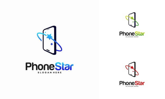 Phone Star logo designs concept vector Bright Phone logo template designs