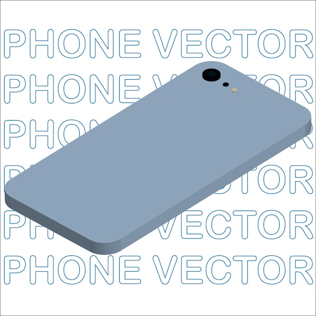 A phone with a blue cover and the words iphone vector on it