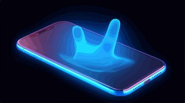 a phone with a blue light on it is lit up