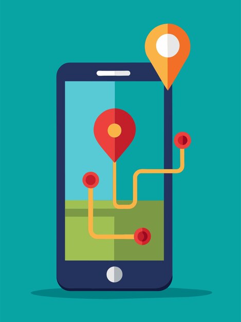 phone with gps navigator vector illustration