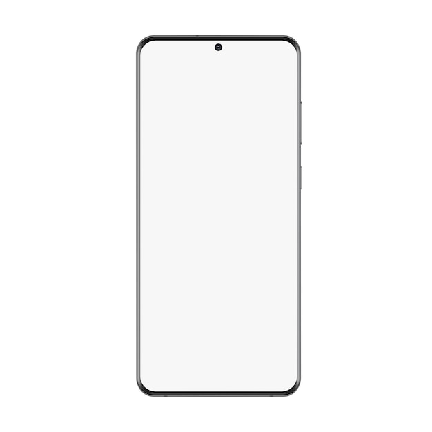 Phone with with black frame and white blank screen