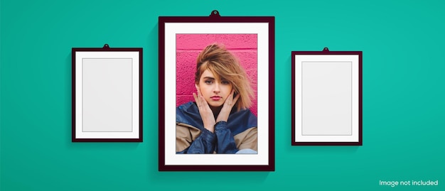 Vector photo album 3d frame template mockup design