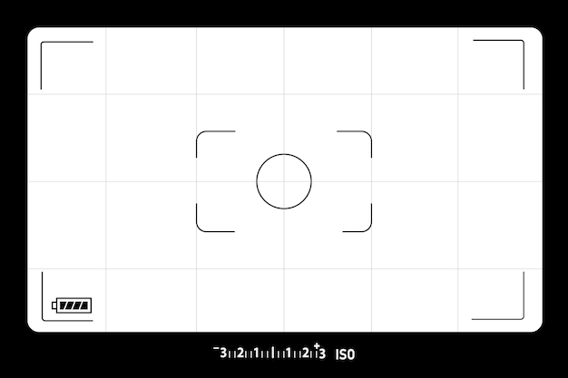 Photo camera viewfinder. Photography ui zoom, adjustment focus frame and digital viewfinder.