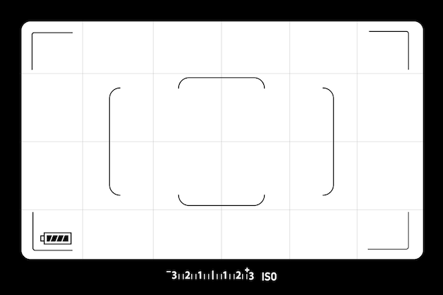 Photo camera viewfinder. Photography ui zoom, adjustment focus frame and digital viewfinder.