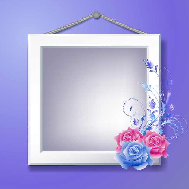 Photo frame and floral ornament