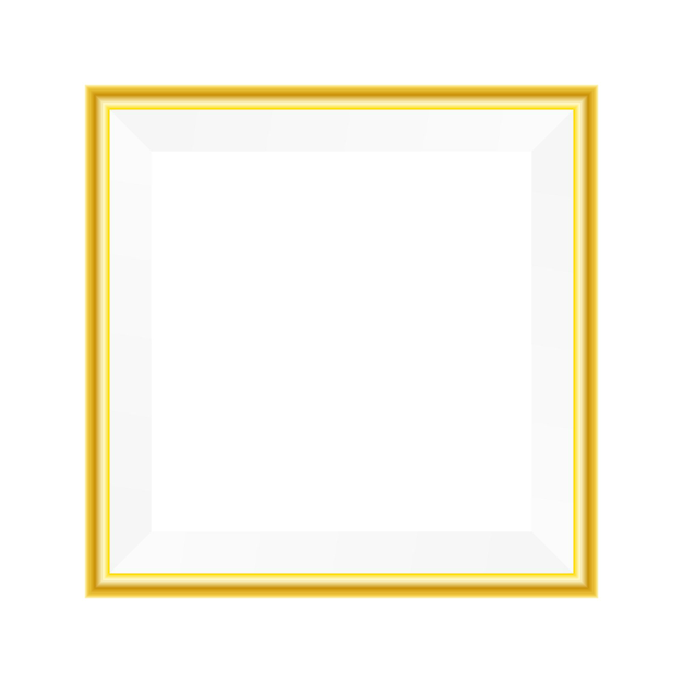 Photo frame square mockup Realistic empty golden frame