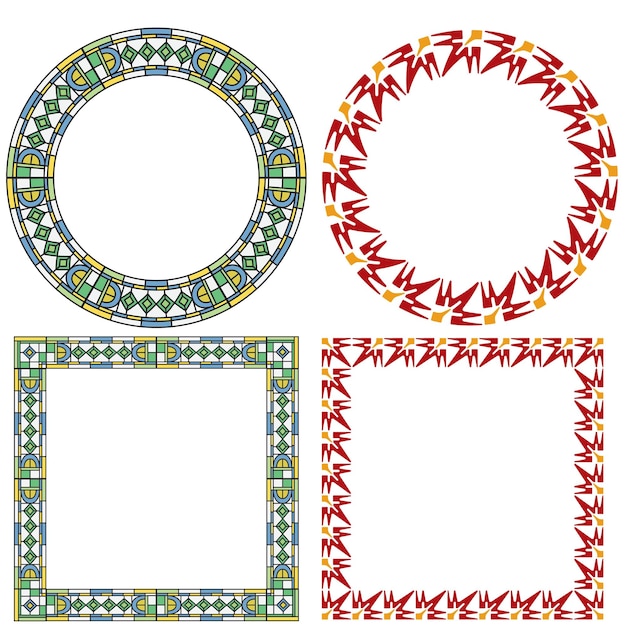 photo frame squre and circle vector frame diffrent desigen for photo frame mandla design patten