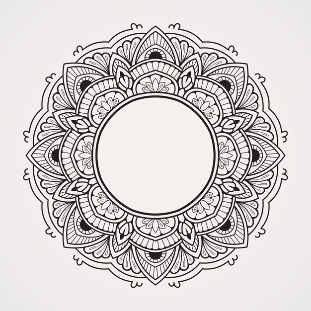 Vector photo frames text beautiful flowers and ornaments suitable for henna tattoos photos coloring books