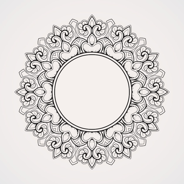 Vector photo frames text beautiful flowers and ornaments suitable for henna tattoos photos coloring books